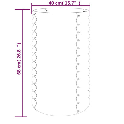 Garden Planter Powder-coated Steel 15.7"x15.7"x26.8" Silver