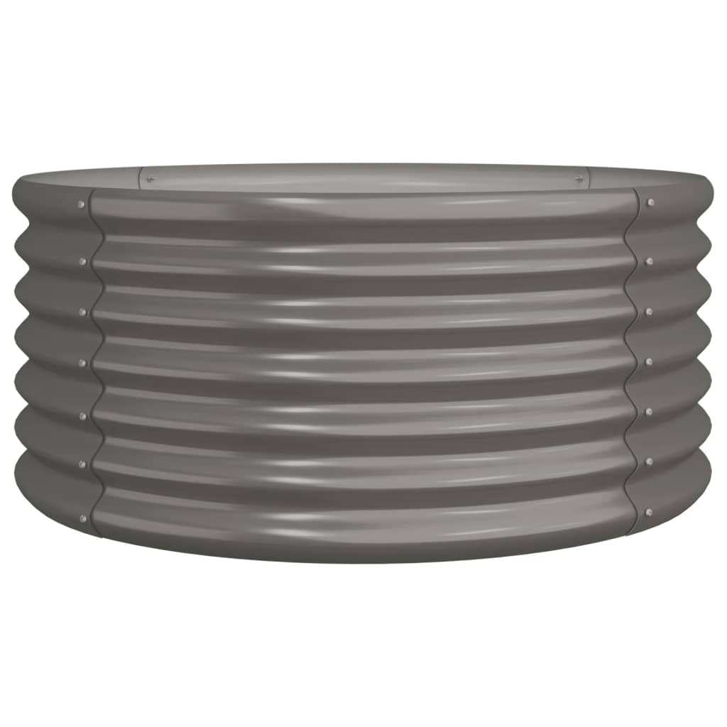 Garden Planter Powder-coated Steel 31.5"x31.5"x14.2" Gray