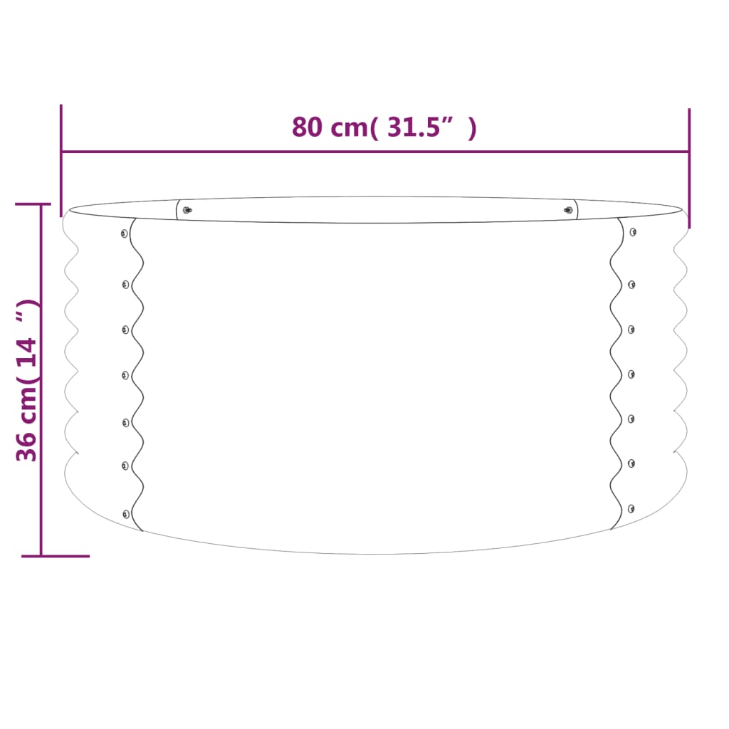 Garden Planter Powder-coated Steel 31.5"x31.5"x14.2" Anthracite