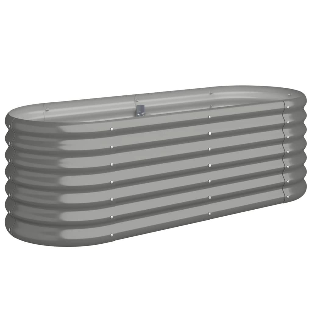 Garden Raised Bed Powder-coated Steel 44.9"x15.7"x14.2" Gray