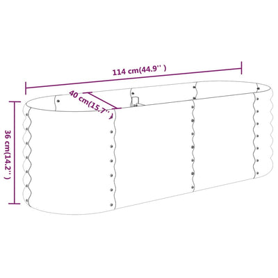 Garden Raised Bed Powder-coated Steel 44.9"x15.7"x14.2" Anthracite