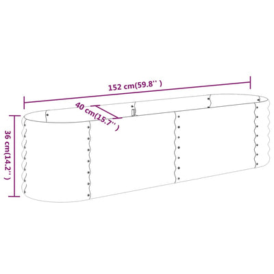 Garden Raised Bed Powder-coated Steel 59.8"x15.7"x14.2" Gray