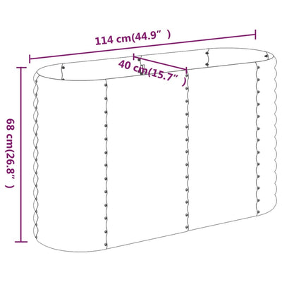 Garden Raised Bed Powder-coated Steel 44.9"x15.7"x26.8" Anthracite