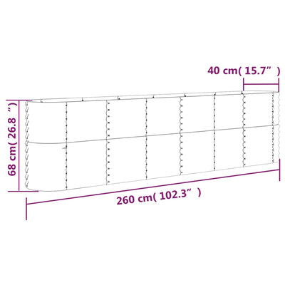 Garden Raised Bed Powder-coated Steel 102.4"x15.7"x26.8" Gray