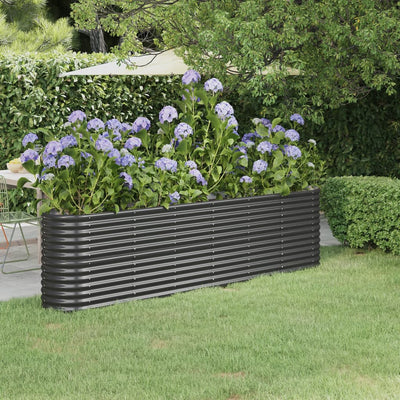 Garden Raised Bed Powder-coated Steel 102.4"x15.7"x26.8" Anthracite