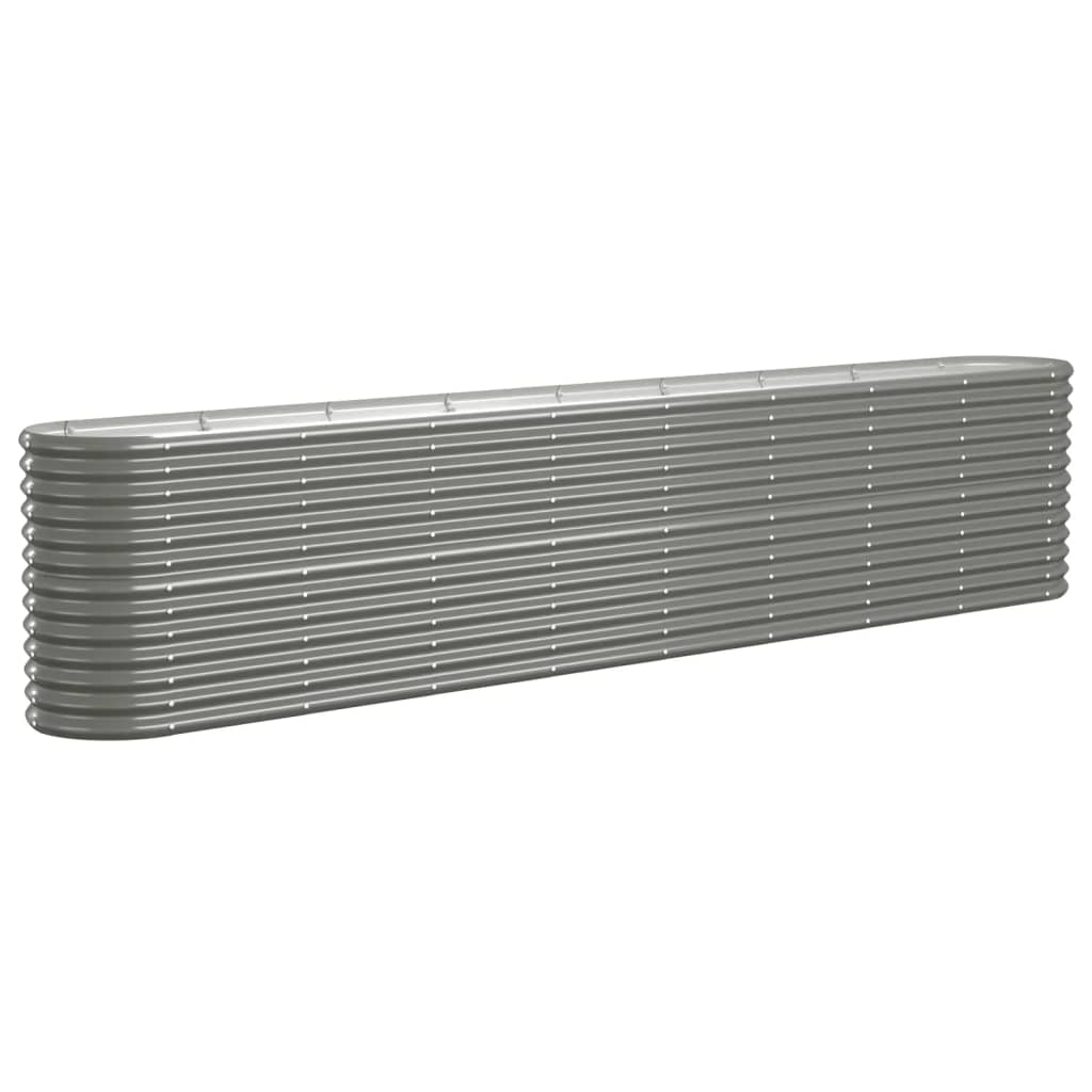 Garden Raised Bed Powder-coated Steel 130.7"x15.7"x26.8" Gray