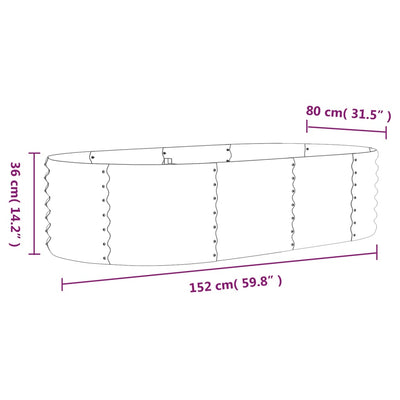 Garden Raised Bed Powder-coated Steel 59.8"x31.5"x14.2" Gray