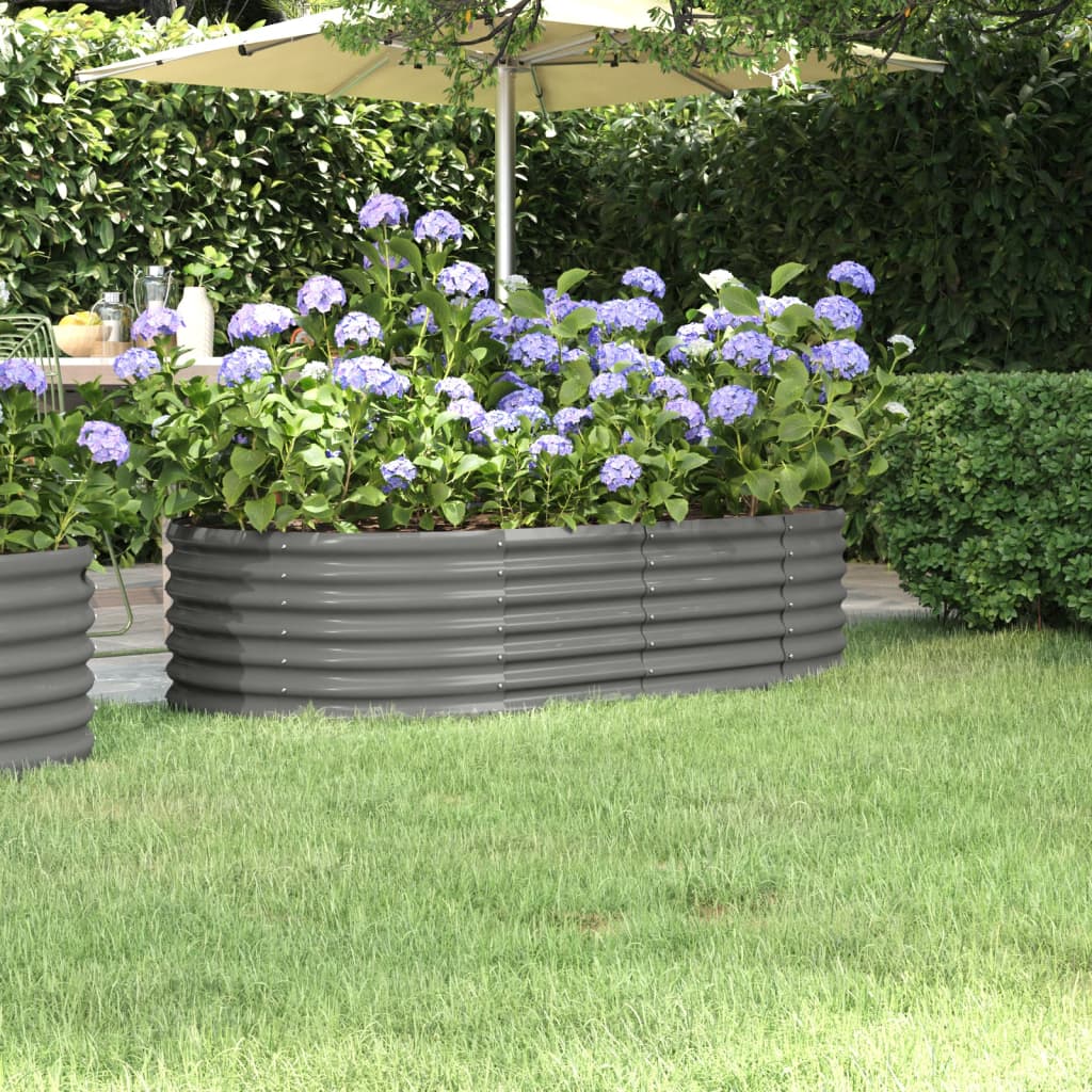 Garden Raised Bed Powder-coated Steel 59.8"x31.5"x14.2" Gray