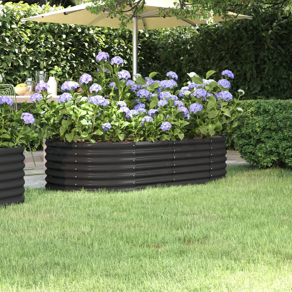 Garden Raised Bed Powder-coated Steel 59.8"x31.5"x14.2" Anthracite