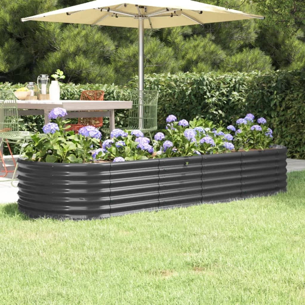 Garden Raised Bed Powder-coated Steel 88.2"x31.5"x14.2" Anthracite