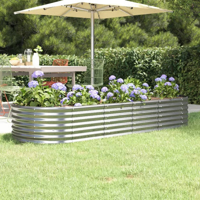 Garden Raised Bed Powder-coated Steel 88.2"x31.5"x14.2" Silver