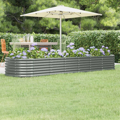 Garden Raised Bed Powder-coated Steel 116.5"x31.5"x14.2" Gray