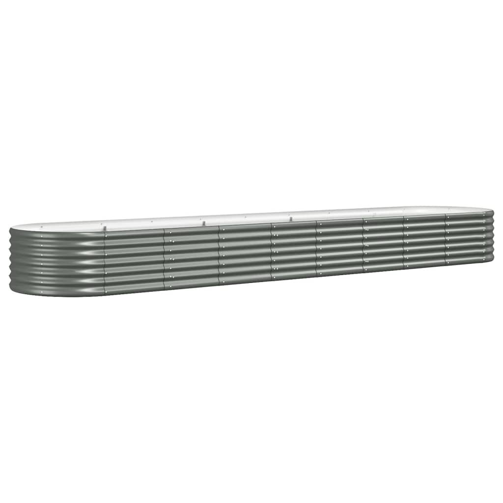 Garden Raised Bed Powder-coated Steel 144.9"x31.5"x14.2" Gray