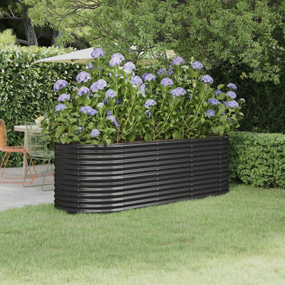 Garden Raised Bed Powder-coated Steel 88.2"x31.5"x26.8" Anthracite