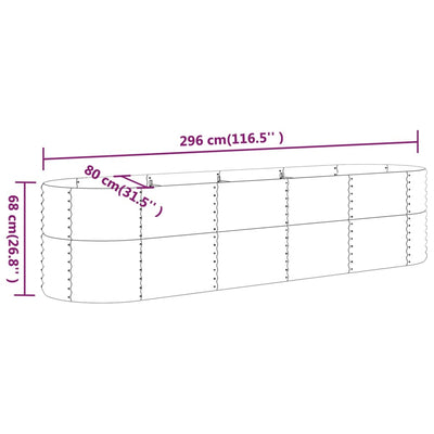 Garden Raised Bed Powder-coated Steel 116.5"x31.5"x26.8" Gray