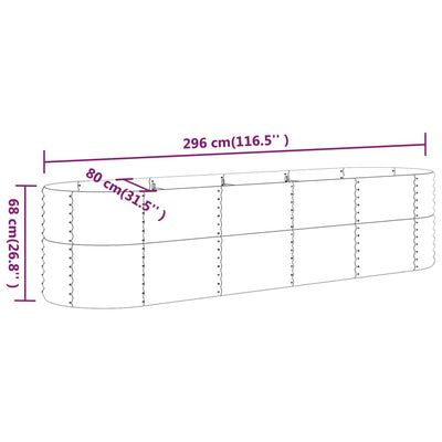 Garden Raised Bed Powder-coated Steel 116.5"x31.5"x26.8" Silver