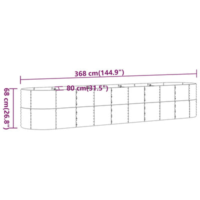 Garden Raised Bed Powder-coated Steel 144.9"x31.5"x26.8" Anthracite