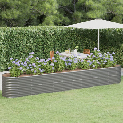 Garden Raised Bed Grey Powder-coated steel Large Built to Last