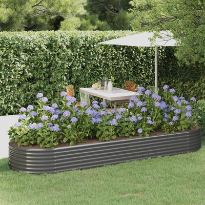 Garden Raised Bed Powder-coated Steel 126.8"x39.4"x14.2" Gray