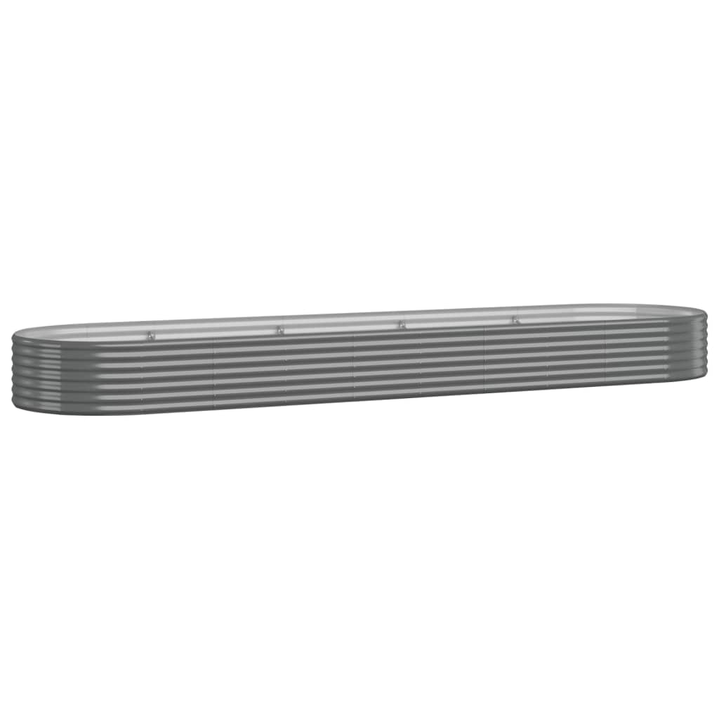 Garden Raised Bed Powder-coated Steel 155.9"x39.4"x14.2" Gray