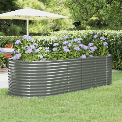 Garden Raised Bed Powder-coated Steel 98"x39.4"x26.8" Gray