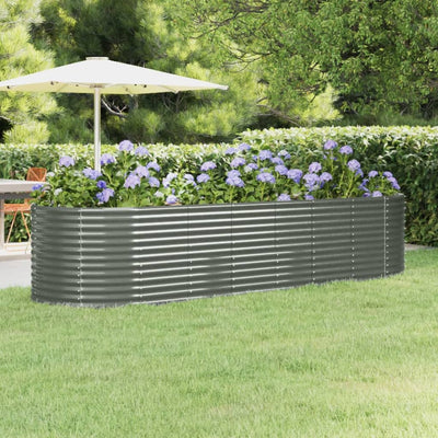 Garden Raised Bed Powder-coated Steel 126.8"x39.4"x26.8" Gray