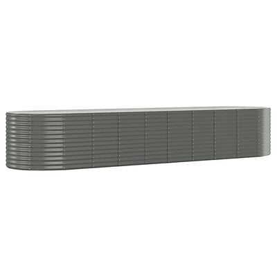 Garden Raised Bed Powder-coated Steel 155.9"x39.4"x26.8" Gray