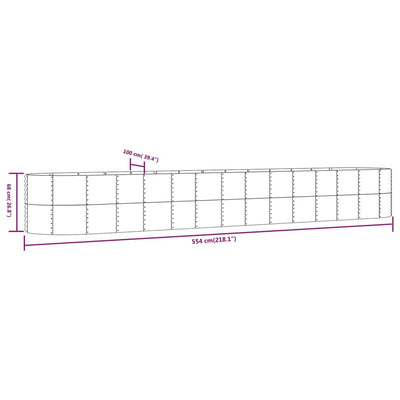 Garden Raised Bed Gray 218.1"x39.4"x26.8" Powder-coated Steel