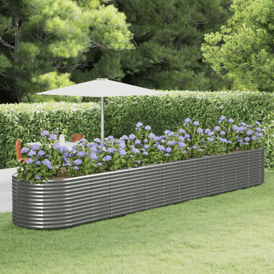 Garden Raised Bed Gray 218.1"x39.4"x26.8" Powder-coated Steel