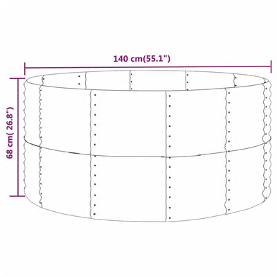 Garden Raised Bed Gray 55.1"x55.1"x26.8" Powder-coated Steel