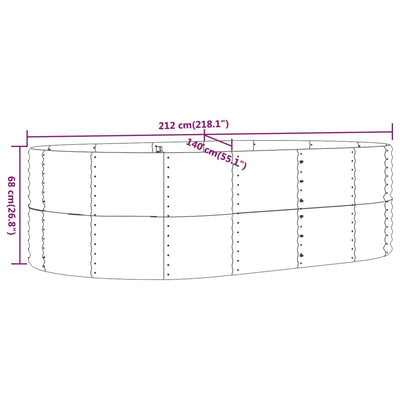 Garden Raised Bed Gray 83.5"x55.1"x26.8" Powder-coated Steel