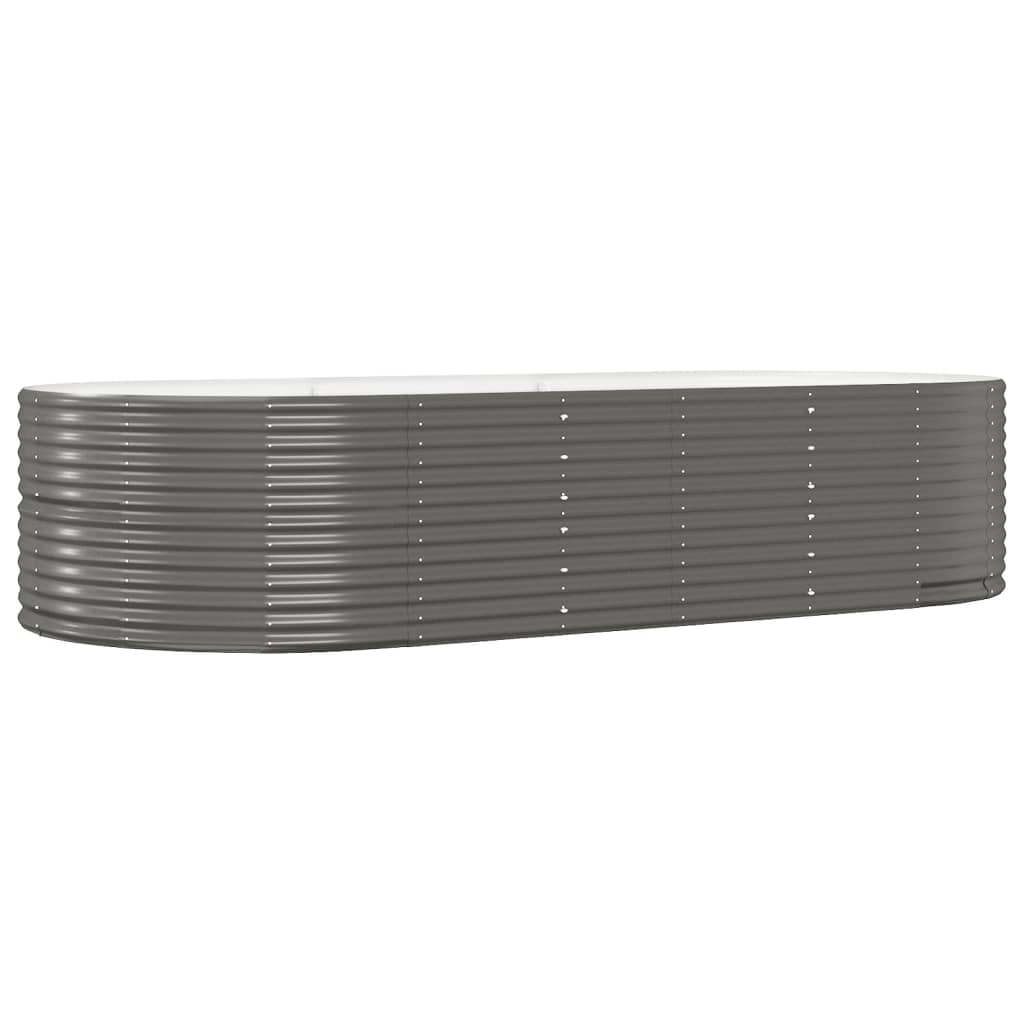 Garden Raised Bed Gray 114.6"x55.1"x26.8" Powder-coated Steel