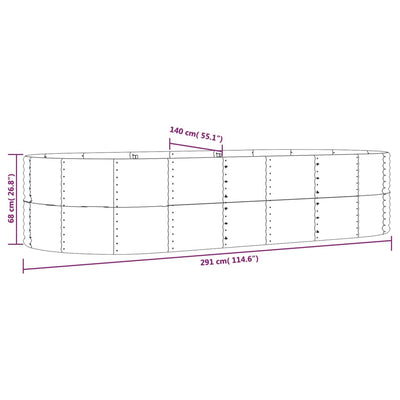 Garden Raised Bed Gray 114.6"x55.1"x26.8" Powder-coated Steel