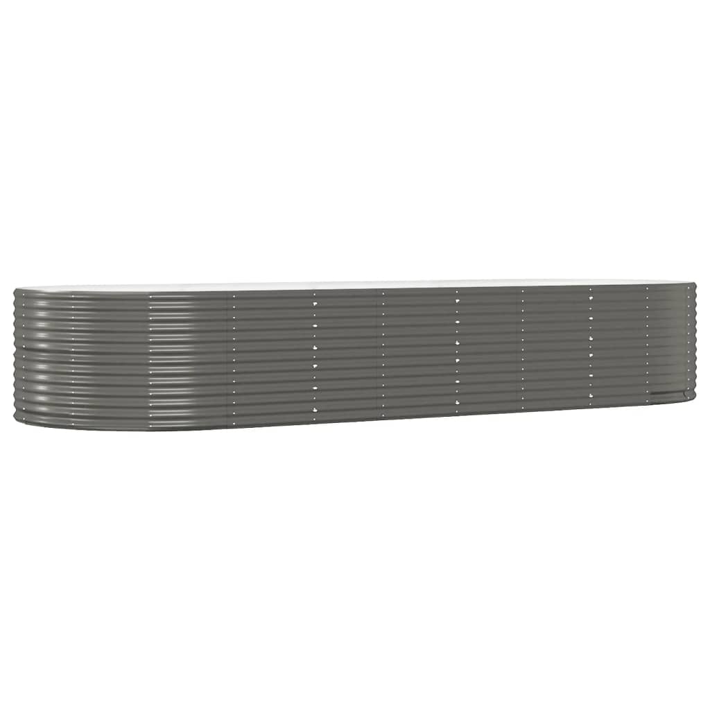 Garden Raised Bed Gray 144.5"x55.1"x26.8" Powder-coated Steel