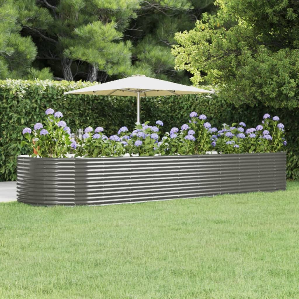 Garden Raised Bed Gray 176"x55.1"x26.8" Powder-coated Steel