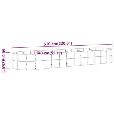 Garden Raised Bed Powder-coated Steel 200.8"x55.1"x26.8" Gray