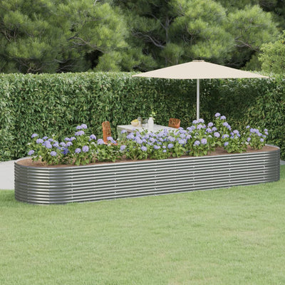 Garden Raised Bed Powder-coated Steel 200.8"x55.1"x26.8" Gray