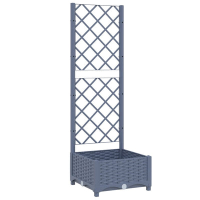 Garden Planter with Trellis Blue Gray 15.7"x15.7"x47.8" PP