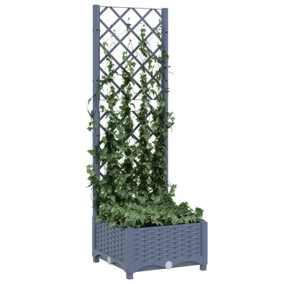 Garden Planter with Trellis Blue Gray 15.7"x15.7"x47.8" PP