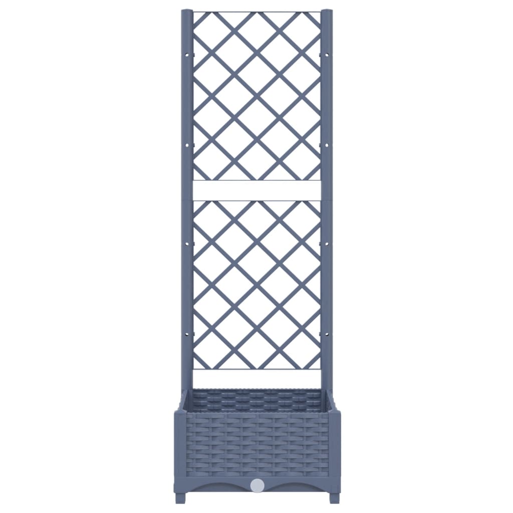 Garden Planter with Trellis Blue Gray 15.7"x15.7"x47.8" PP