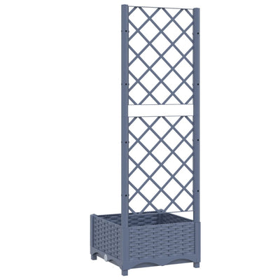 Garden Planter with Trellis Blue Gray 15.7"x15.7"x47.8" PP