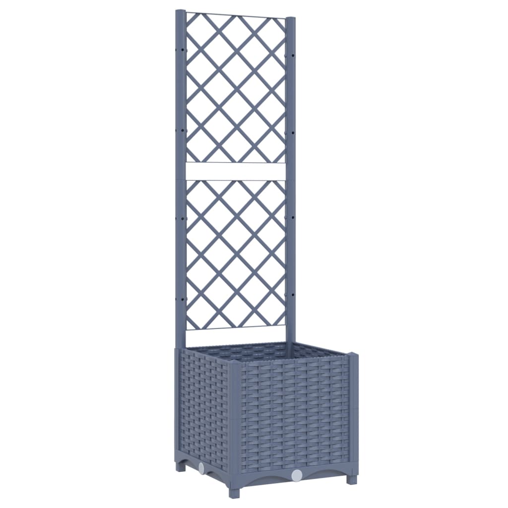 Garden Planter with Trellis Blue Gray 15.7"x15.7"x53.5" PP