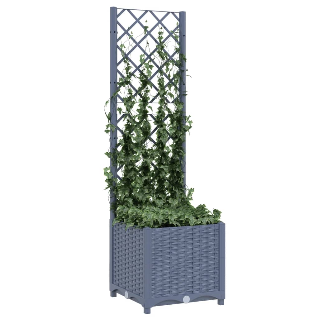 Garden Planter with Trellis Blue Gray 15.7"x15.7"x53.5" PP