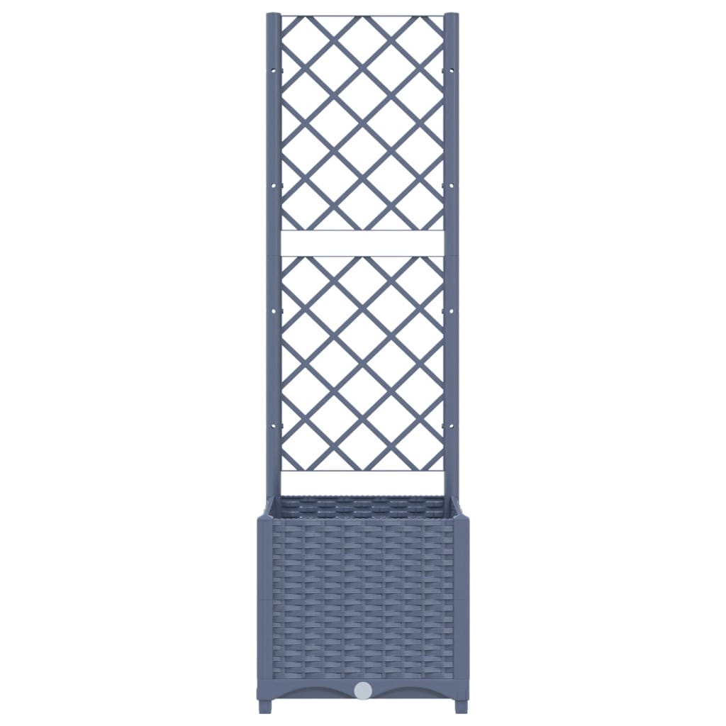 Garden Planter with Trellis Blue Gray 15.7"x15.7"x53.5" PP