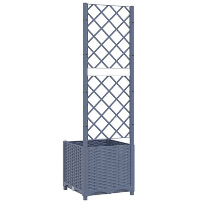 Garden Planter with Trellis Blue Gray 15.7"x15.7"x53.5" PP