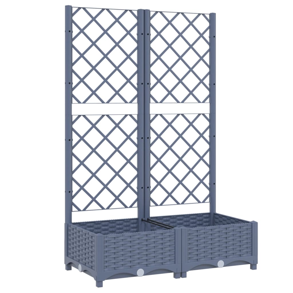 Garden Planter with Trellis Blue Gray 31.5"x15.7"x47.8" PP