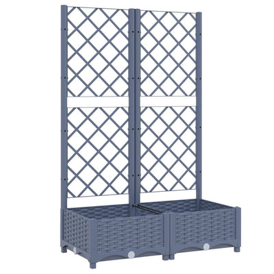 Garden Planter with Trellis Blue Gray 31.5"x15.7"x47.8" PP