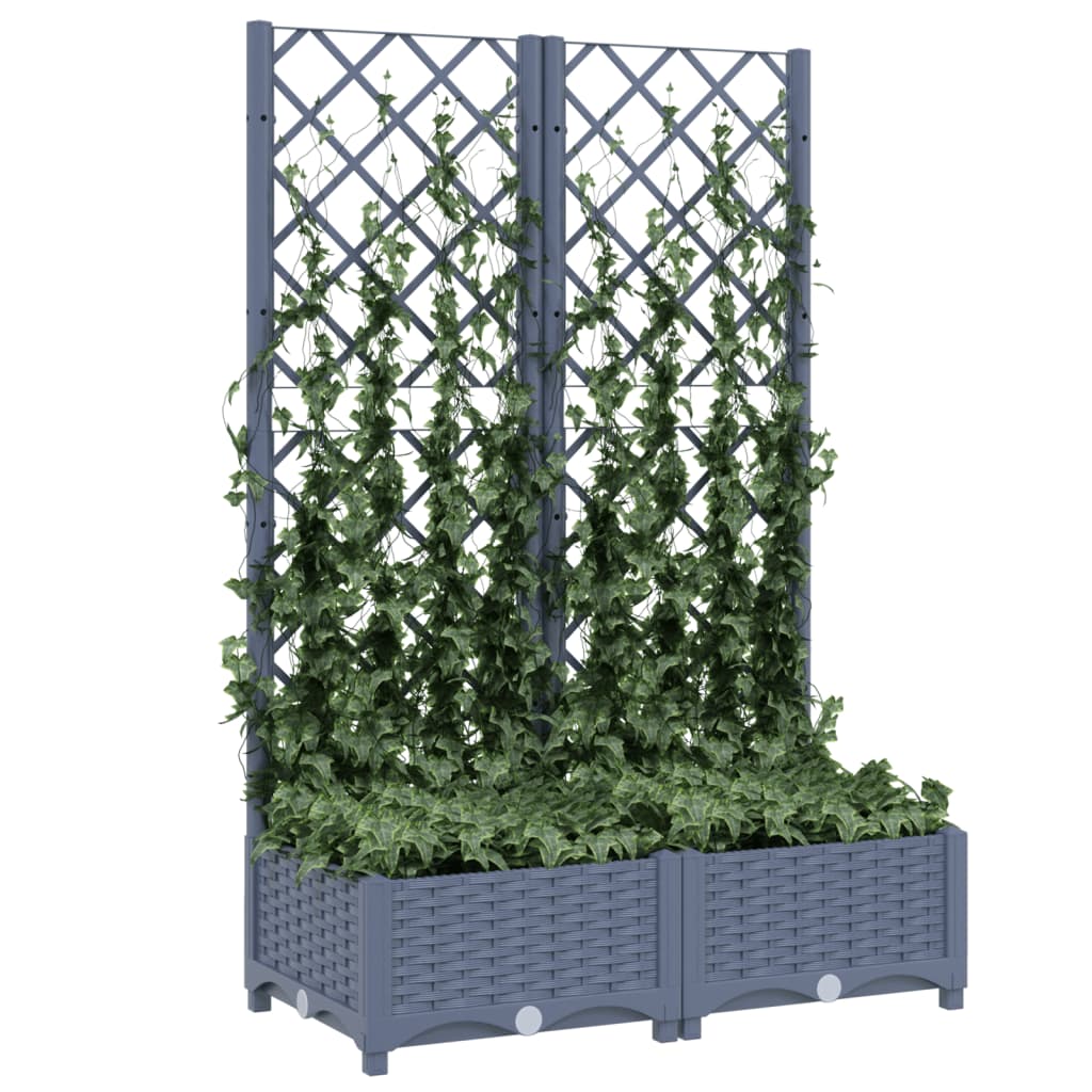 Garden Planter with Trellis Blue Gray 31.5"x15.7"x47.8" PP