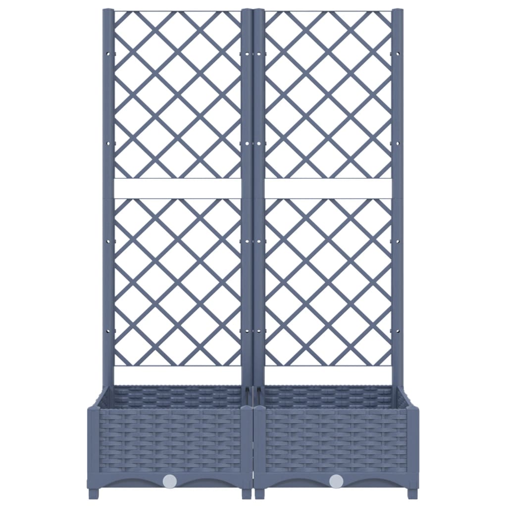 Garden Planter with Trellis Blue Gray 31.5"x15.7"x47.8" PP