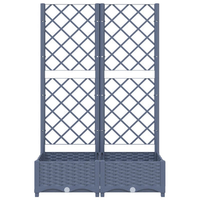 Garden Planter with Trellis Blue Gray 31.5"x15.7"x47.8" PP